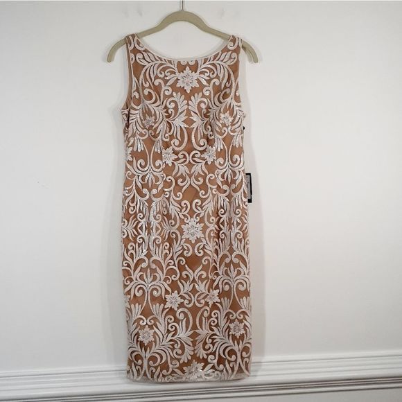 NWT Adrianna Papell Women's Sequin Embroidered Sheath Dress 4 - Picture 6 of 9